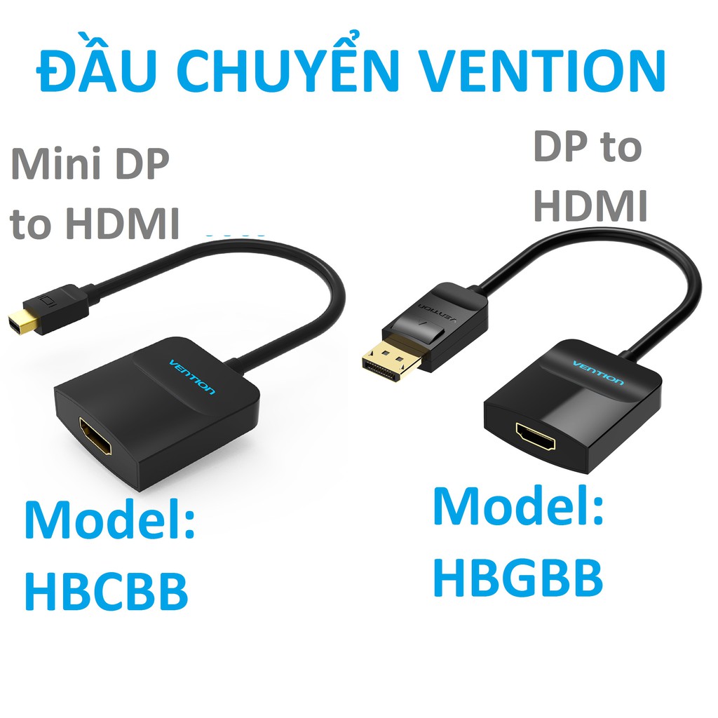Đầu chuyển Mini DP / DP ra HDMI Female Vention HBCBB/ HBGBB