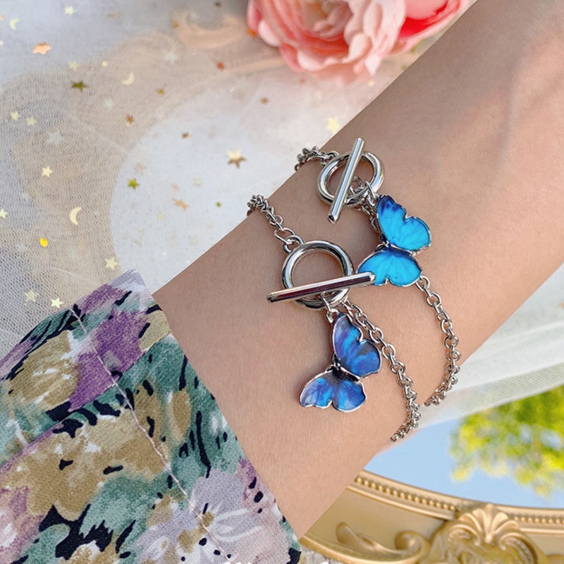 Vòng Đeo Tay Mặt Hình Bướm Xinh Xắn Theo Phong Cách Hàn Quốc