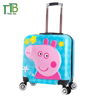 <HOT> Vali du lịch trẻ em nhựa cao cấp hình hộp chữ nhật hình ảnh nhân vật hoạt hình size 18 inch RE19_VL06