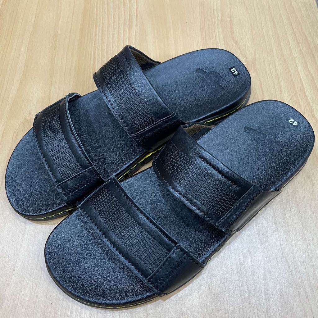 Dép quai ngang kẹp dù nam da bò 100% siêu bền