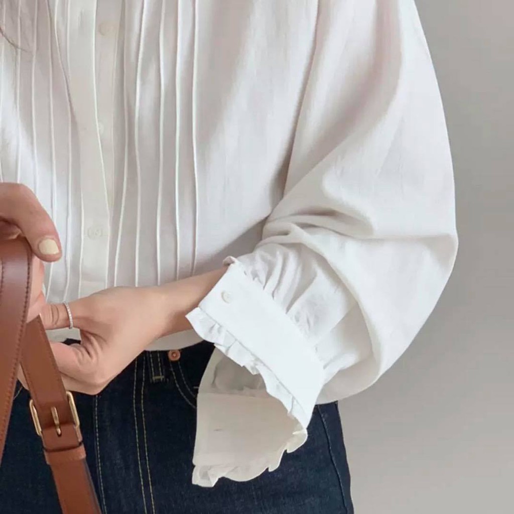 Áo Sơ Mi Tay Dài  Cổ Tròn