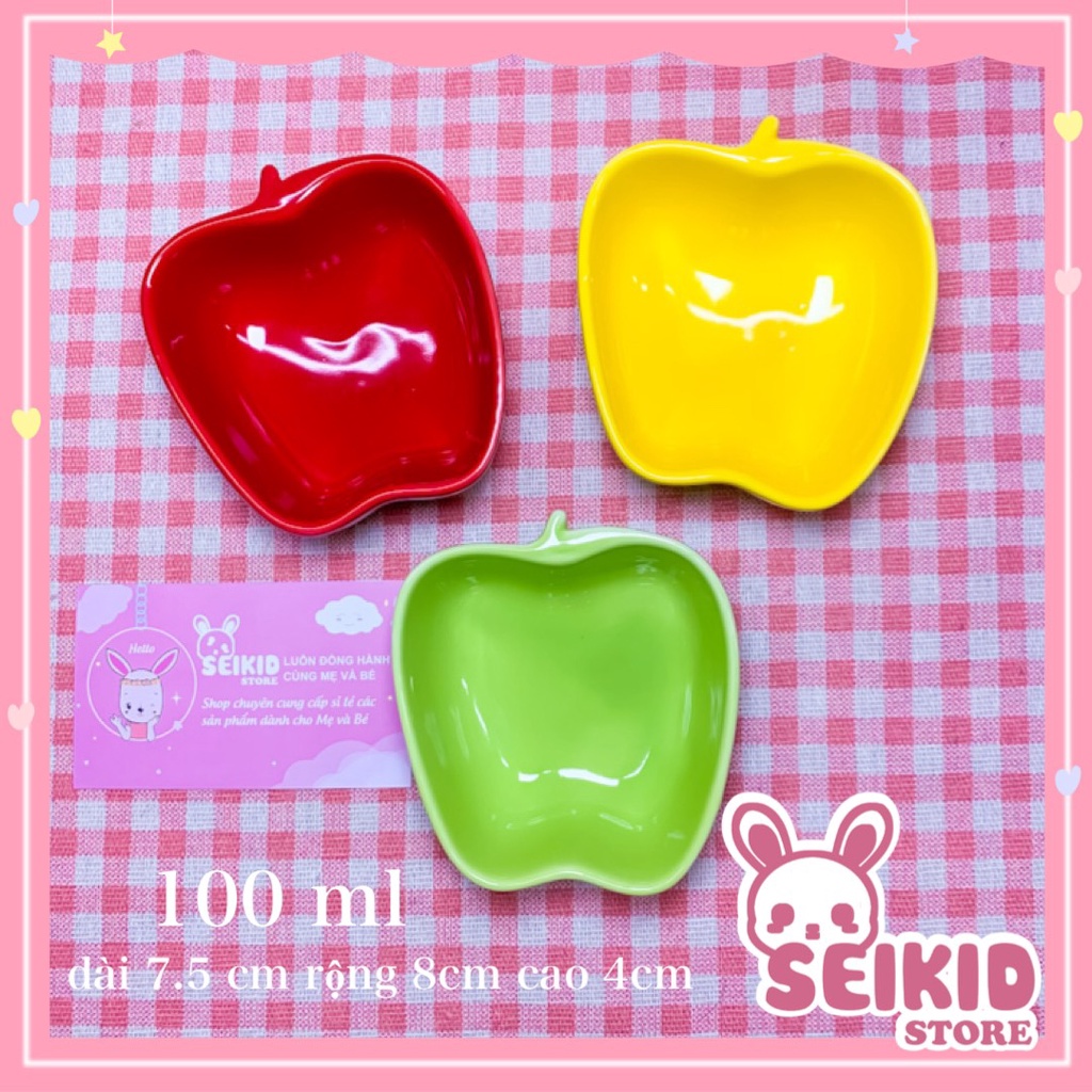 Bát sứ ăn dặm xinh xắn hình táo đủ màu Seikid Store 100ml
