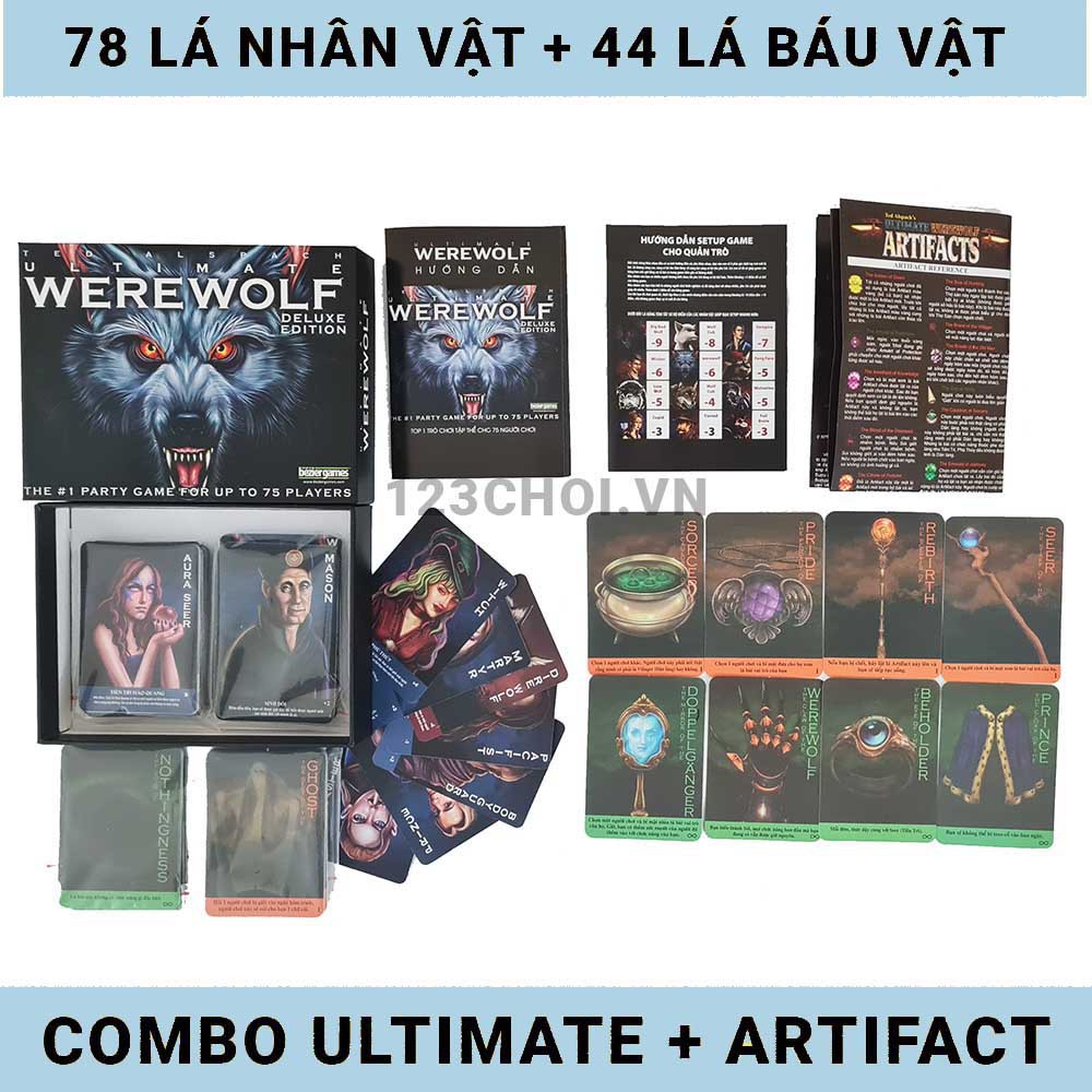 Đồ chơi Bộ bài Ma Sói Ultimate Deluxe phiên bản tiếng Việt 78 lá, phiên bản mở rộng 122 lá Việt hóa