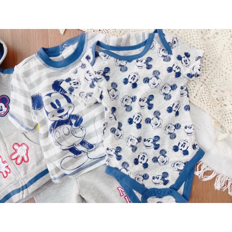 Set 4ct bộ nỉ+body Mickey sz 3-24M