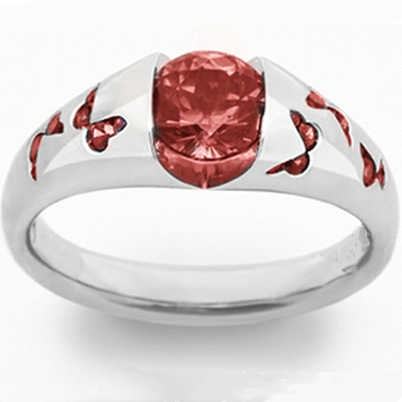 Nhẫn đính hôn kim cương đá quý trắng bướm thời trang nữ thanh lịch