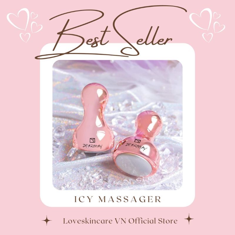 (Màu mới - Rose Gold) Thanh Lăn Đá Lạnh Massage Đa Năng Dearmay Icy Massager 42g