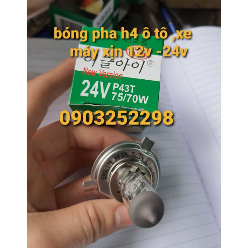 Bóng đèn H4 pha cốt ô tô -xe máy xịn 12v -24v