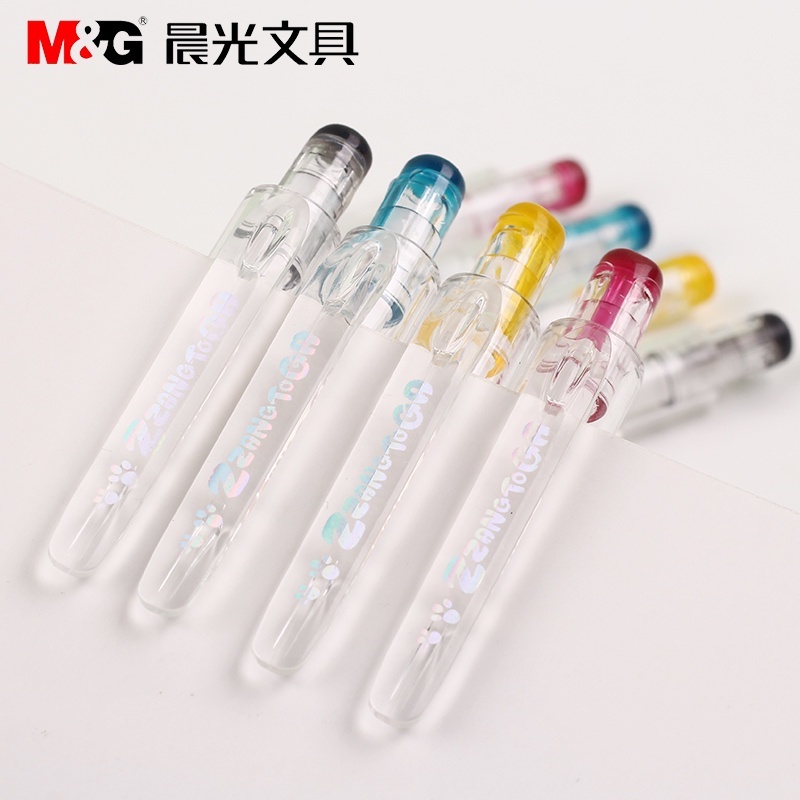 Bút Chì Bấm Bằng Nhựa Trong Suốt Ngòi 0.7mm Họa Tiết Dễ Thương