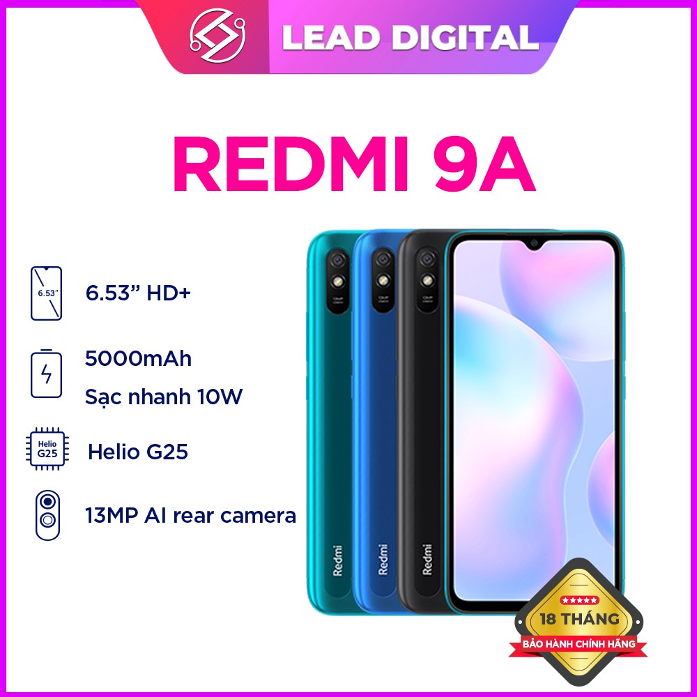 Điện Thoại Xiaomi Redmi 9A 2GB/32GB - Hàng Chính Hãng - Bảo hành điện tử 18 Tháng