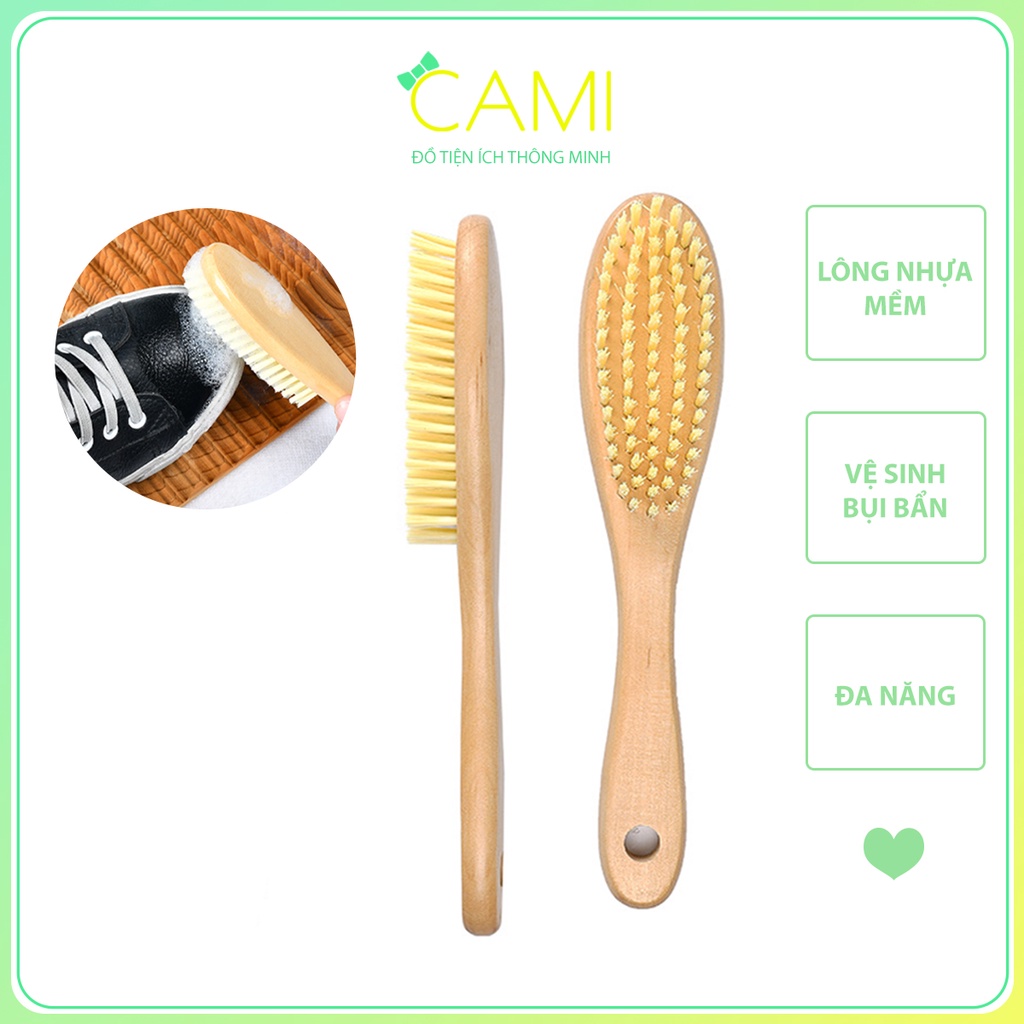 Bàn chải cán gỗ chết liệu lông mềm dùng giặt quần áp, hỗ trợ đánh giày - Cami - CMPK252