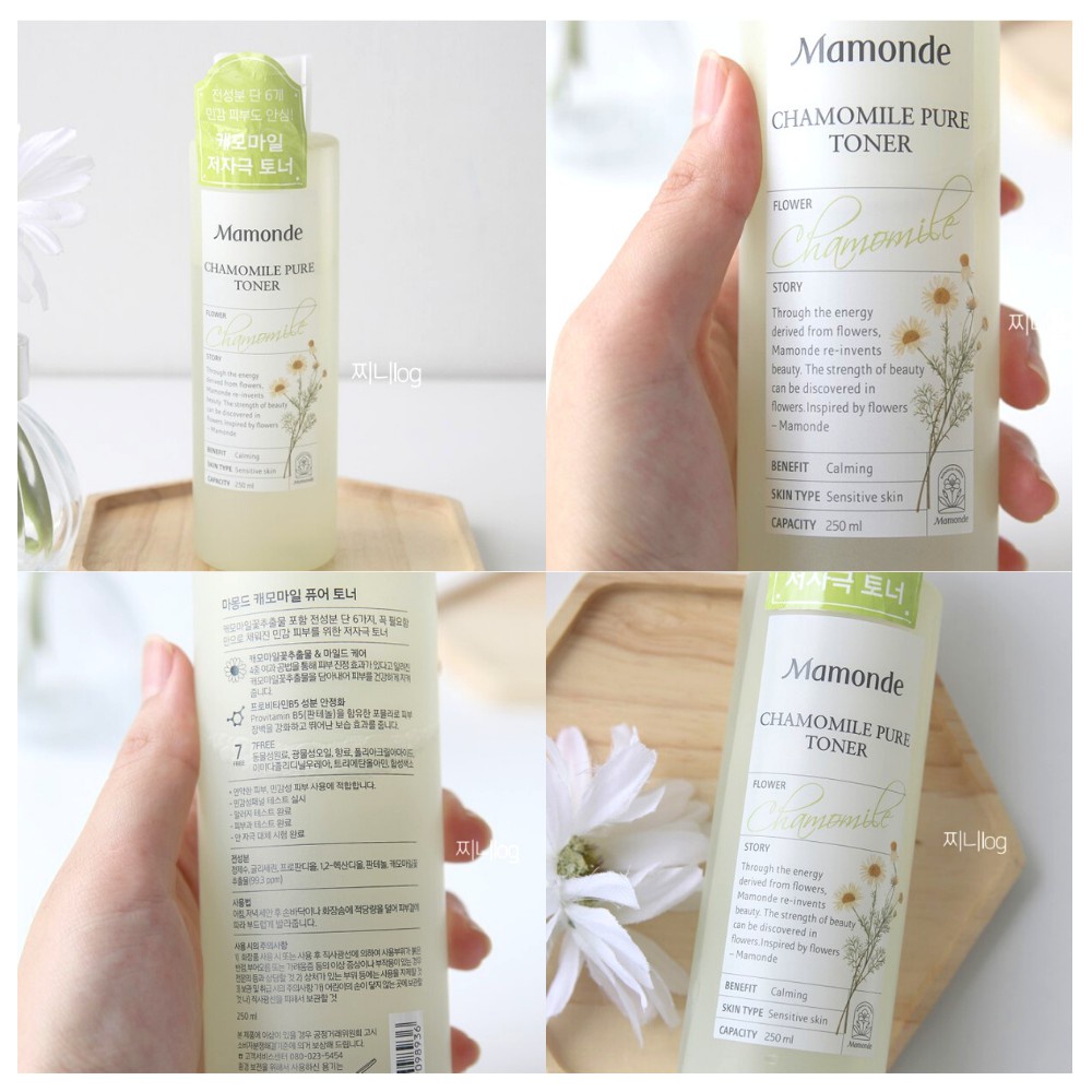 NƯỚC HOA HỒNG HOA CÚC MAMONDE CHAMOMILE PURE TONER 250ML-CẤP ẨM, DỊU DA NGỪA MỤN