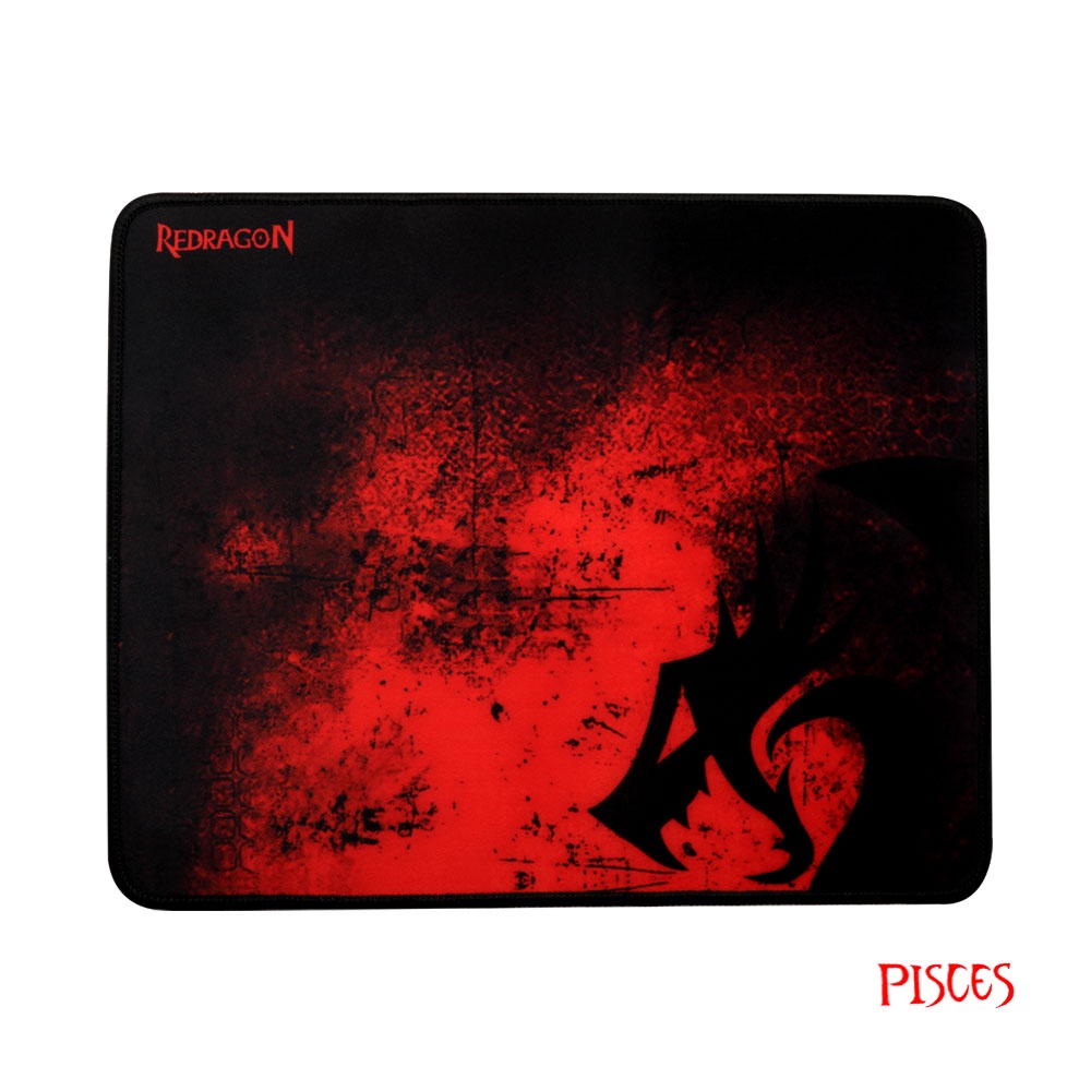 Miếng lót chuột máy tính chơi game Redragon P016 cỡ lớn 330x260x3mm chống thấm nước họa tiết màu sắc đen và đỏ