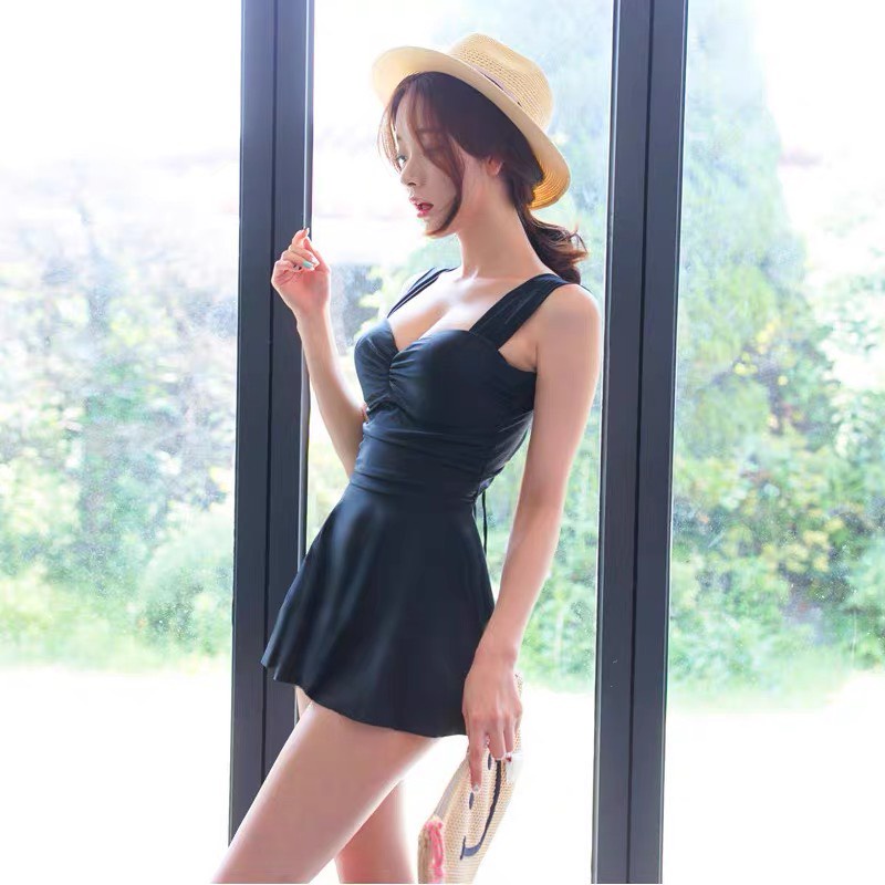 Đồ bơi nữ bikini áo tắm 1 mảnh dạng váy kín đáo liền thân đi biển đi bơi Cici