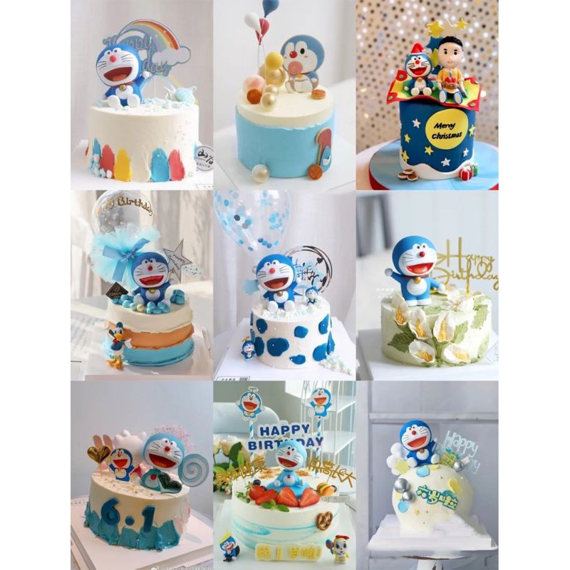 Phụ Kiện Trang Trí Bánh Kem Chủ Đề Doraemon Đáng Yêu