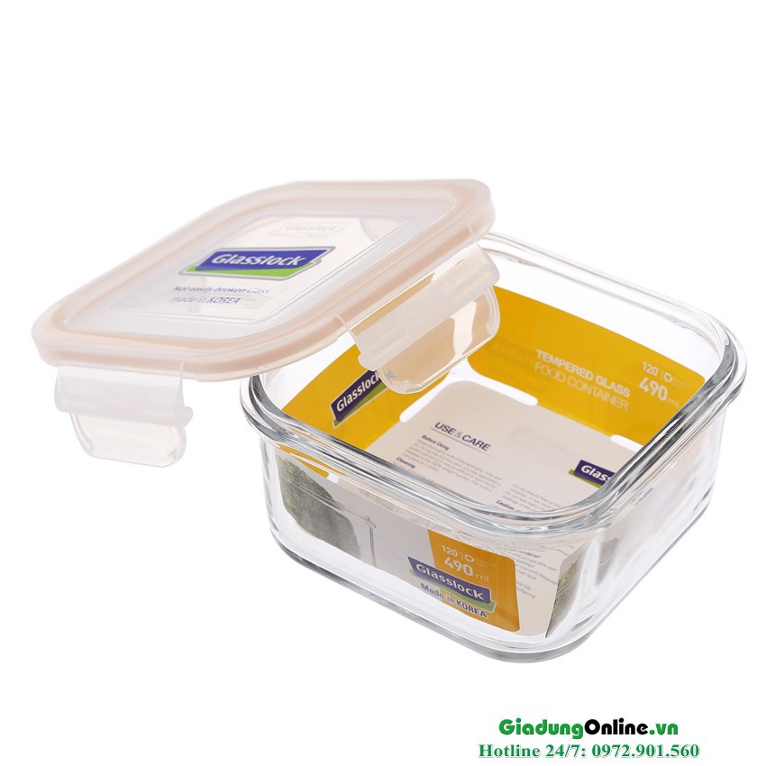Hộp đựng thủy tinh  GLASSLOCK 490ml MCSB049