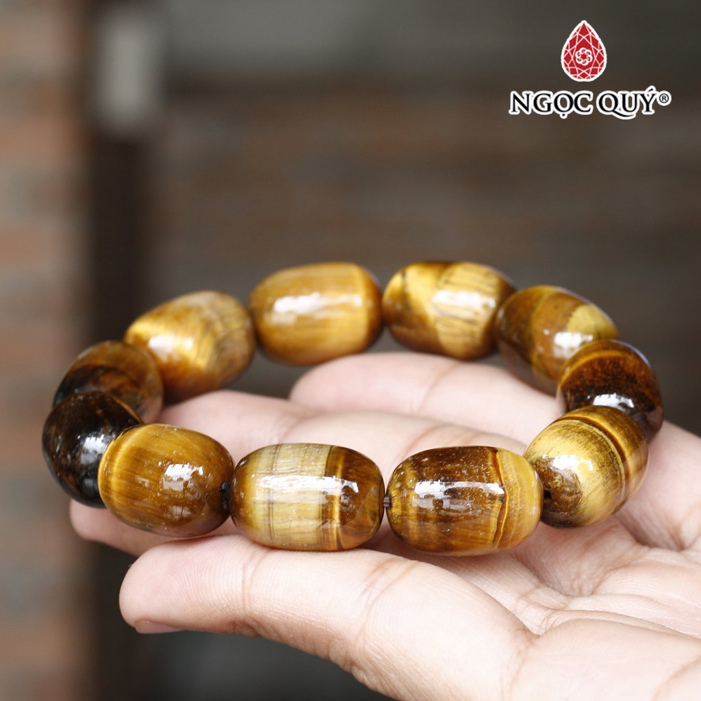 Vòng lu thống đá thạch anh mắt hổ tiger's eye quartz - Ngọc Quý