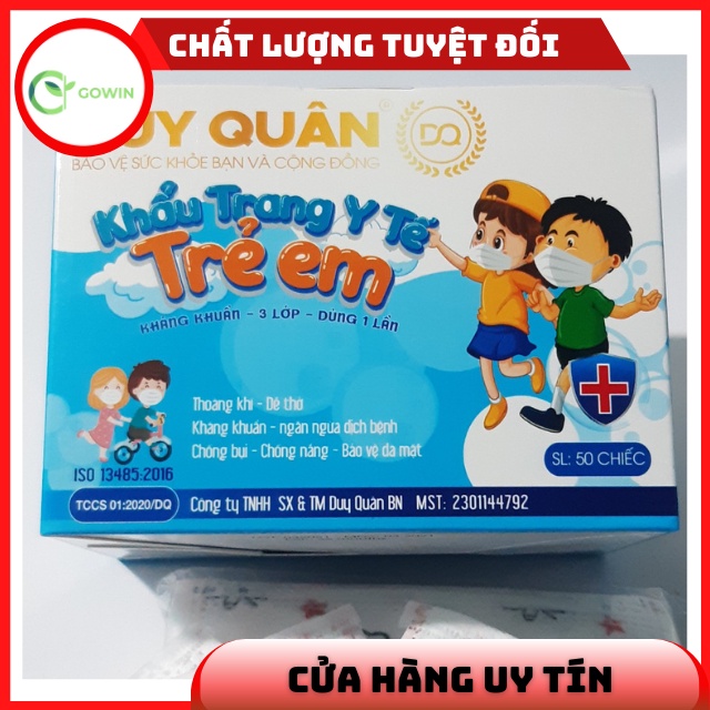 [Sale 3 Ngày] Khẩu Trang Y tế Cho Bé 2,5-10 Tuổi Mask Duy Quân Xuân Lai Nhiều Họa Tiết Quai Bền Chắc Chắn Hộp 50 Cái | BigBuy360 - bigbuy360.vn