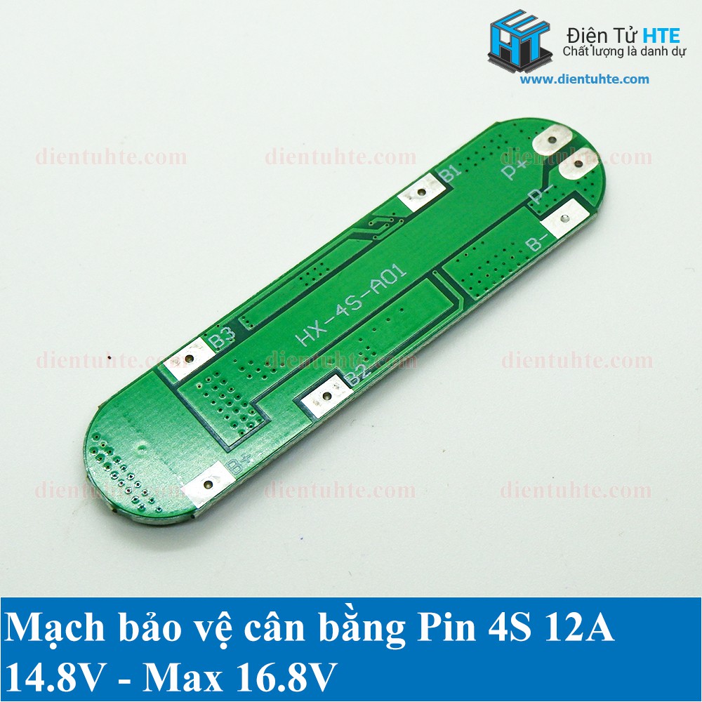 Mạch bảo vệ cân bằng Pin 4S 14.8V - 16.8V 12A HX-4S-A01 [HTE Quy Nhơn CN2]