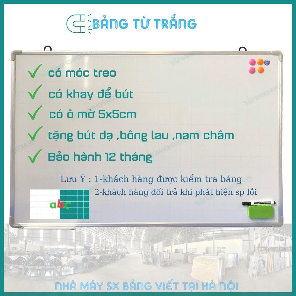 Bảng từ trắng hàn quốc - Bảng trắng viết bút dạ [Combo] bảng- 60x80cm + 5 bút dạ,1 lau bảng có từ ,1 vỉ 12 viên nam châm