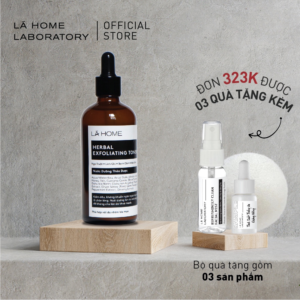 Nước Dưỡng Thảo Dược Trắng Da Kiềm Dầu - Herbal Exfoliating Toner Lá Home 100ml