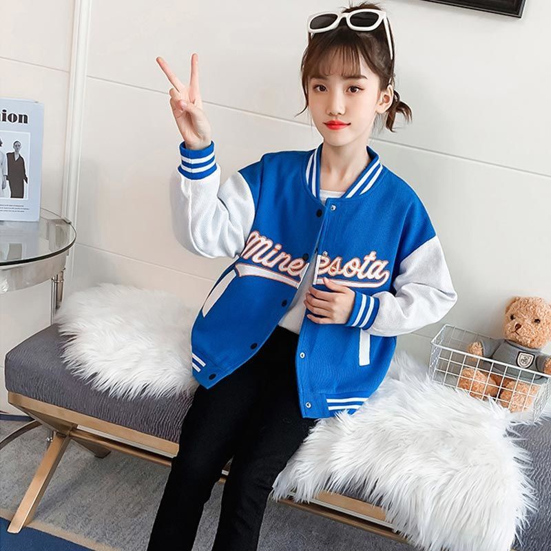 Áo Khoác Bóng Chày Thời Trang Xuân Thu Kiểu Mới 2023 Cho Bé Gái