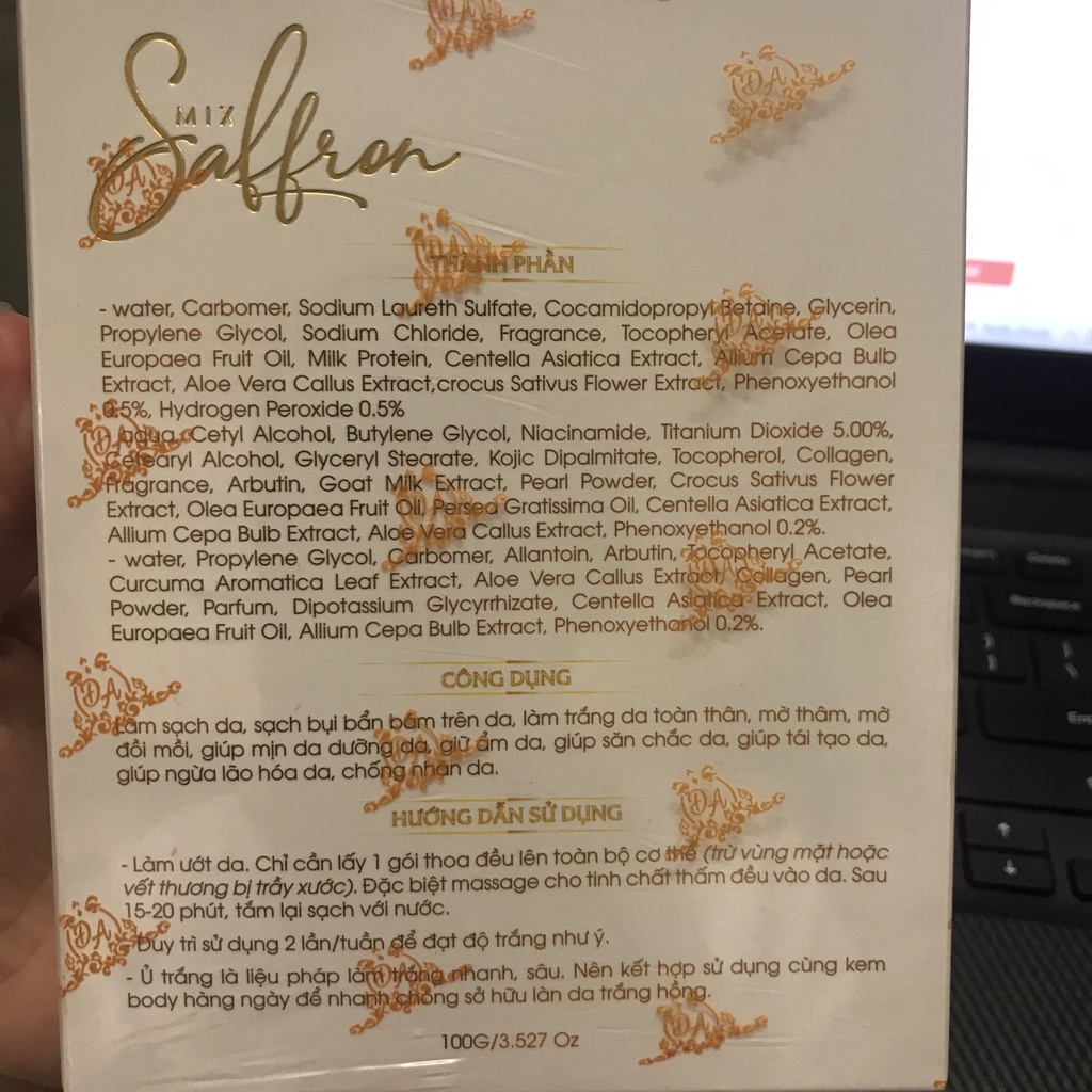 Tắm trắng Collagen X3 Mix Saffron mới