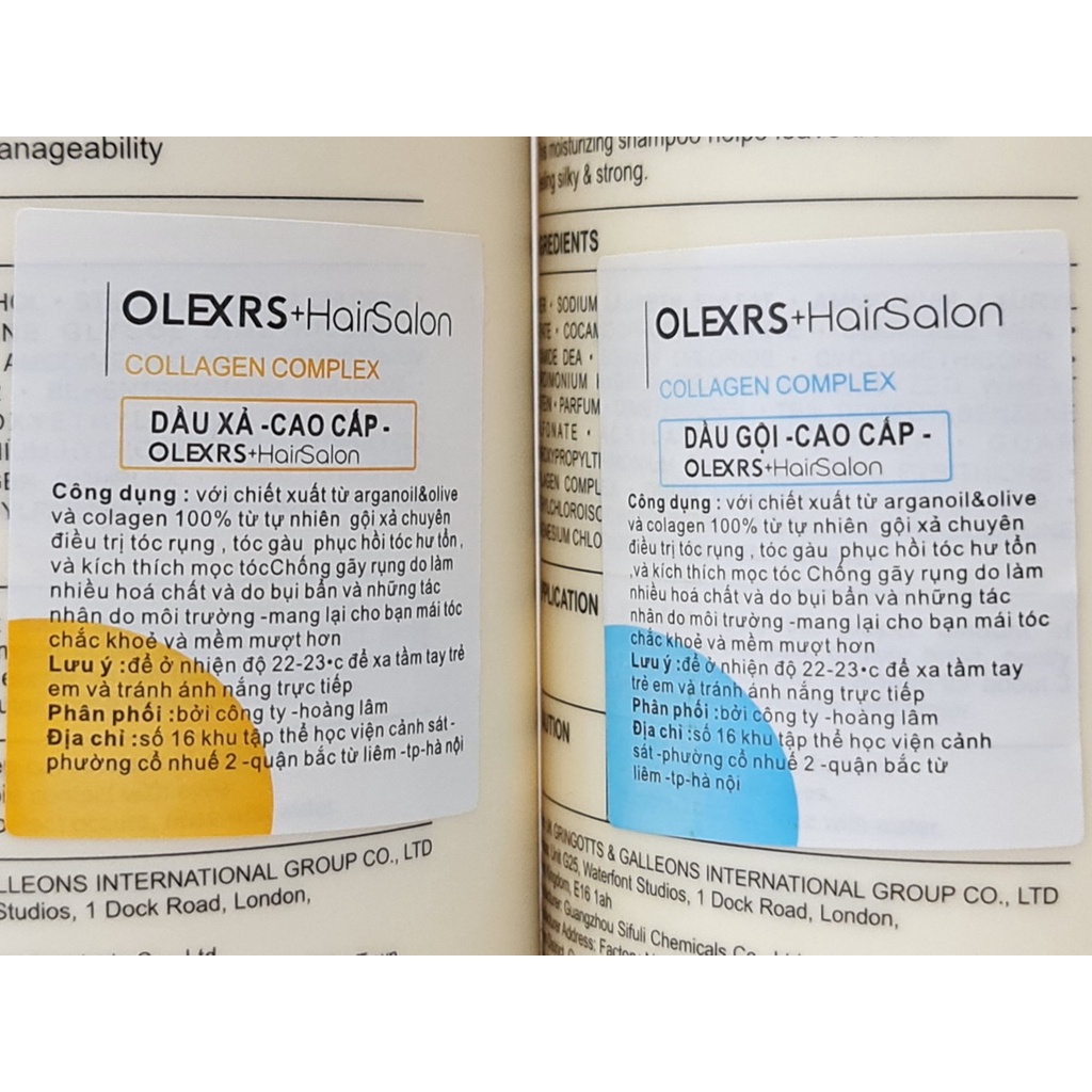 Dầu Gội Hoặc Dầu Xả Phục Hồi Bảo Vệ Tóc Olexrs Hair Salon Argan Oil Collagen Complex 960ml