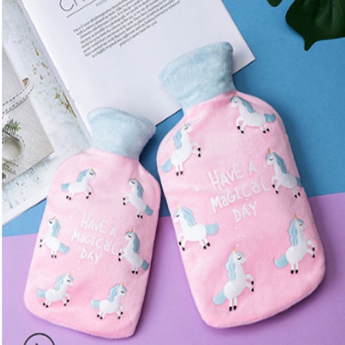 Túi Chườm Nóng Lạnh Đa Năng Hình Ngựa Pony Dễ Thương 0.5/Chườm Khi Đau Bụng Kinh Nguyệt 500ml-Tặng cọ quét mặt nạ 17cm