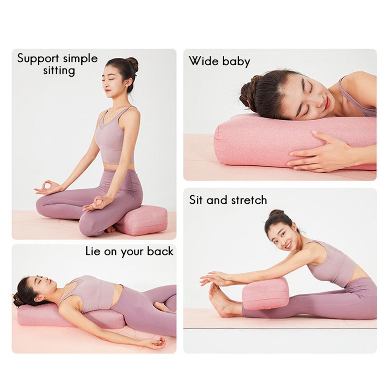 Gối Tập Yoga Bằng Polyester Mềm Mại Hình Chữ Nhật Có Thể Giặt Sạch