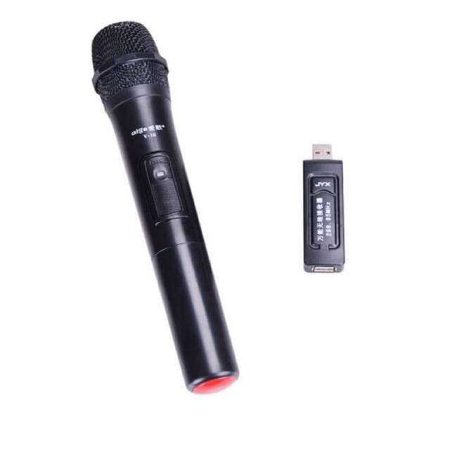 Mic không dây V10 chạy pin AA phổ biến dùng cho loa kéo - micro không dây tương thích các dòng có mic cổng 6.5