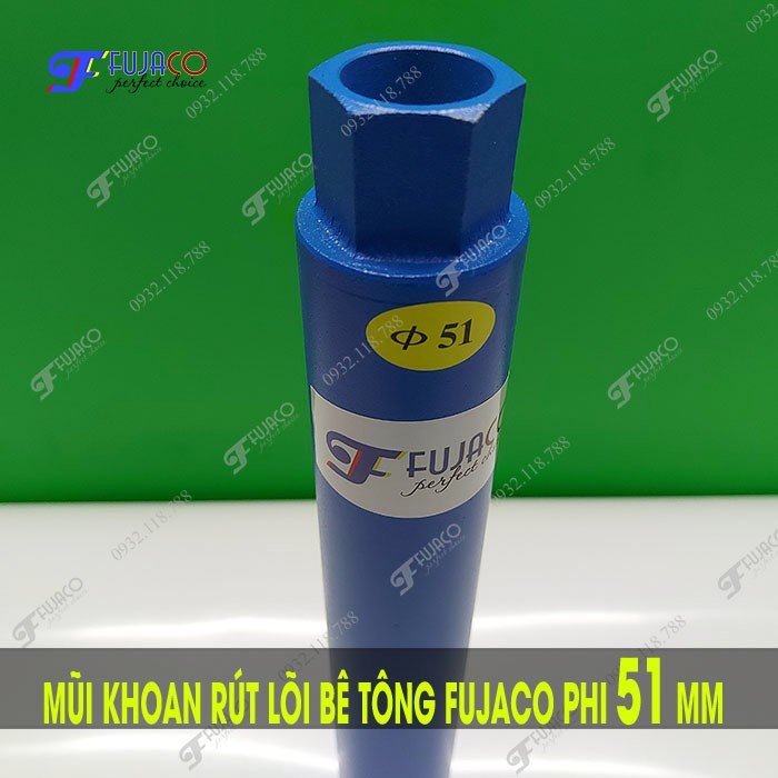 Mũi khoan rút lõi bê tông phi 51 mm - FUJACO | 51mm Diamond Core Drill Bit for Concrete, Brick, Masonry, Stone, Marble