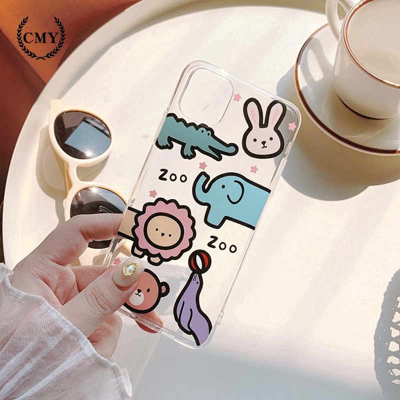 Ốp điện thoại họa tiết sở thú màu vàng và hồng cho iPhone11/11Pro 11pro Max X XR XS XS MAX 78 plus SE | BigBuy360 - bigbuy360.vn