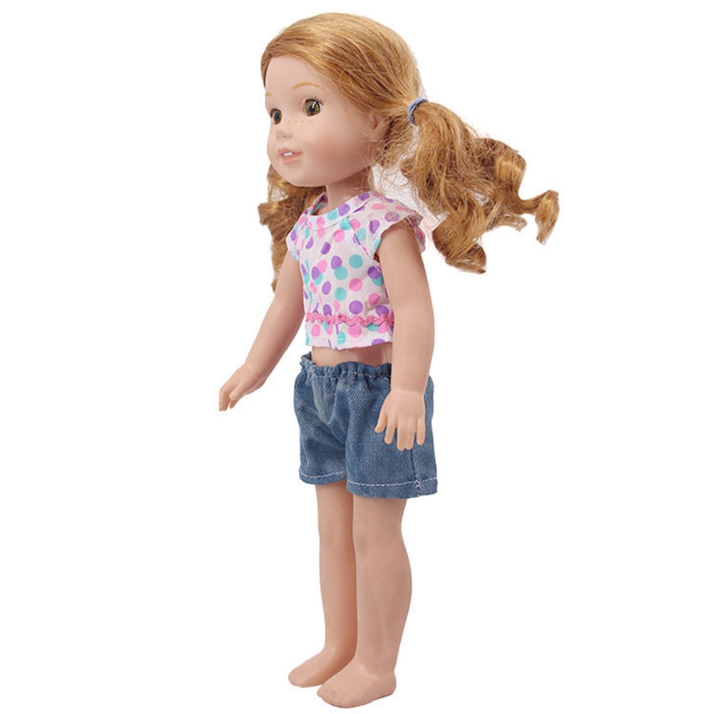 Havasshop 2 Piece Outfit Dolls Clothes T-shirt and Shorts Fits All 14.5-inch Dolls Gift for Little Girls