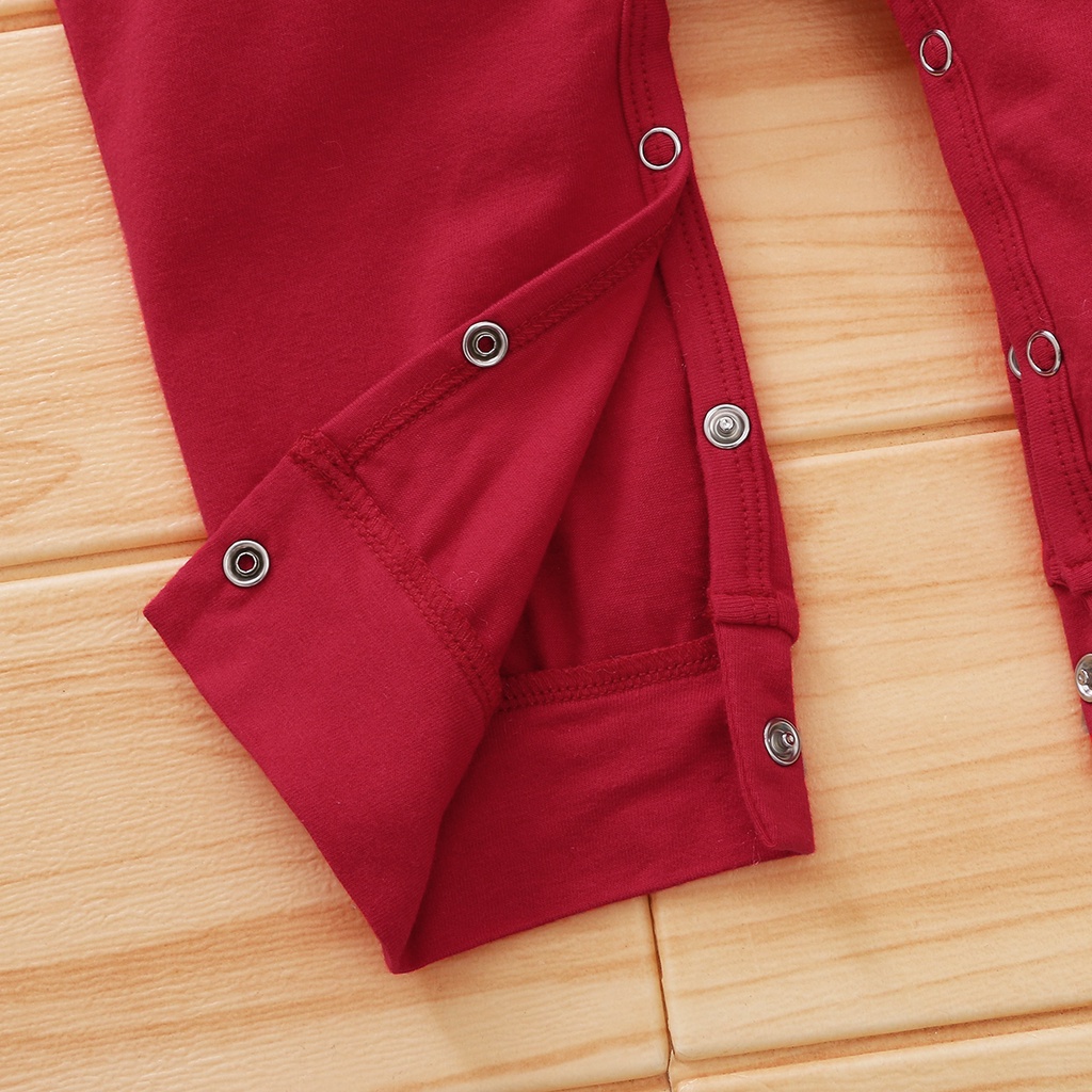 Bộ đồ MIKRDOO gồm áo liền quần dài tay vải cotton họa tiết kẻ sọc họa tiết chữ và mũ đáng yêu xinh xắn cho bé sơ sinh