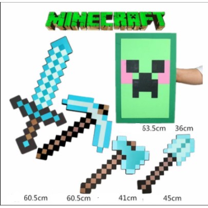Vũ khí Kiếm cup rìu xẻng súng khiên Minecraft