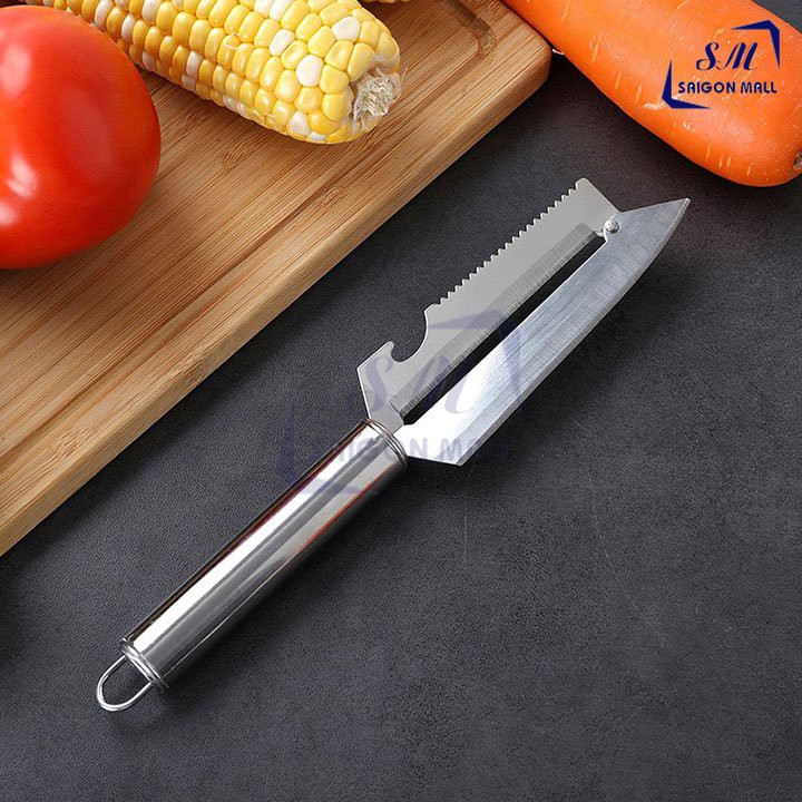 Dao bào inox đa năng, dao gọt rau củ quả 2 lưỡi đa năng vô cùng sắc bén, dày chất lượng