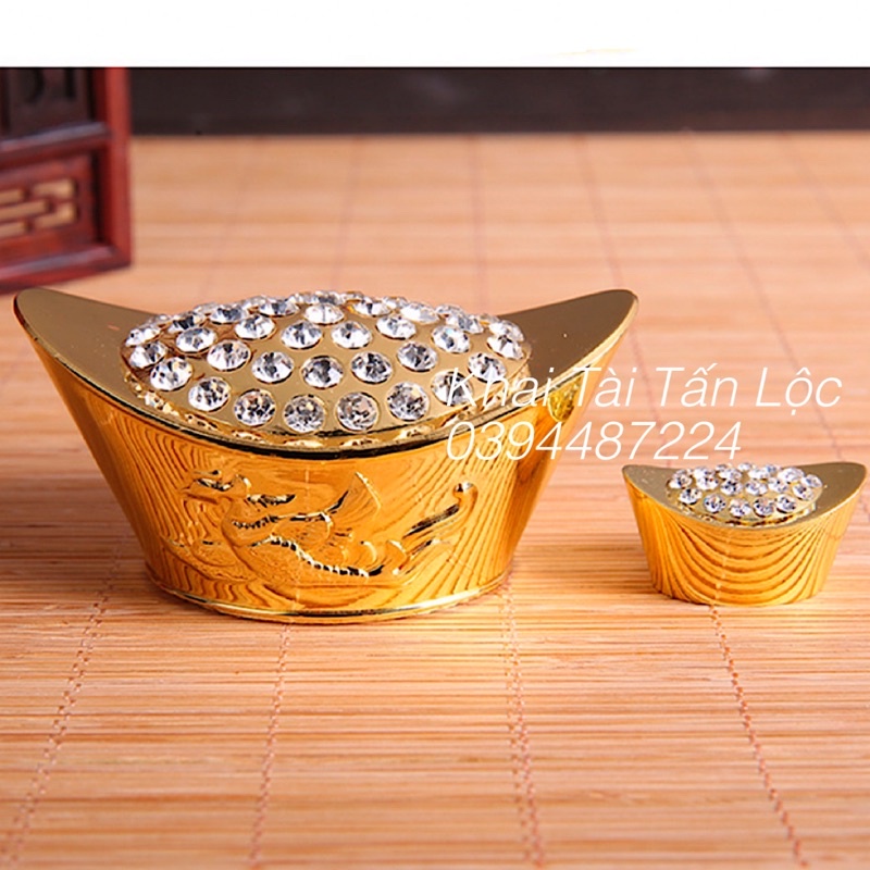Thỏi vàng , nén vàng thần tài chiêu tài bằng kim loại