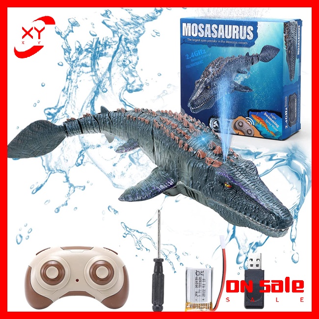 Đồ Chơi Tàu Ngầm Điều Khiển Từ Xa Khủng Long Mosasaurus Có Đèn Phun Nước Cho Trẻ Em