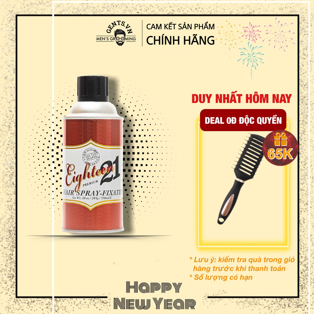 Gôm xịt giữ nếp tóc nam cao cấp 18.21 Man Made Premium Hair Spray 283g Sweet Tobacco chính hãng