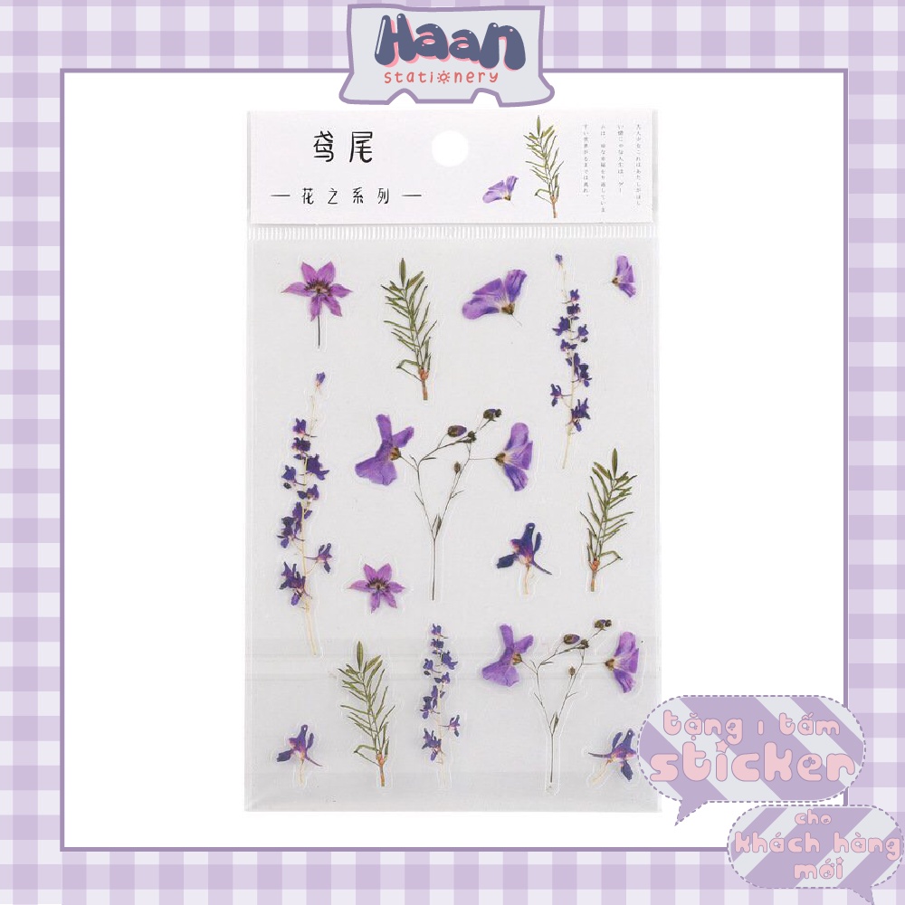 Sticker họa tiết hoa nhí 3D trang trí sổ