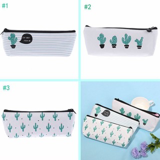 Túi vải đựng bút in hình cây xương rồng xinh xắn