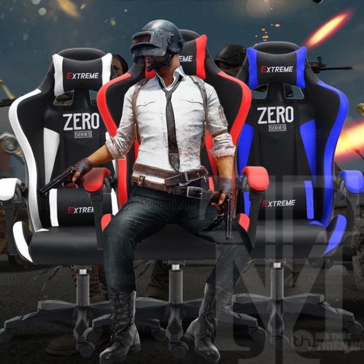 Ghế gaming zero S - Ghế chơi game đa năng có ngả lưng, xoay 360 độ,có gối đầu chống đau mỏi hiệu quả - Bảo hành 12 tháng