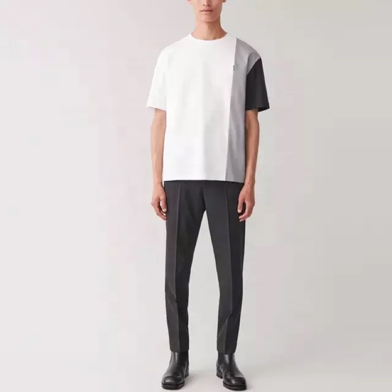 -Áo thun nam Phong cách hiện đại chắp vá Men Zipper Hidder Pocket T-shirt