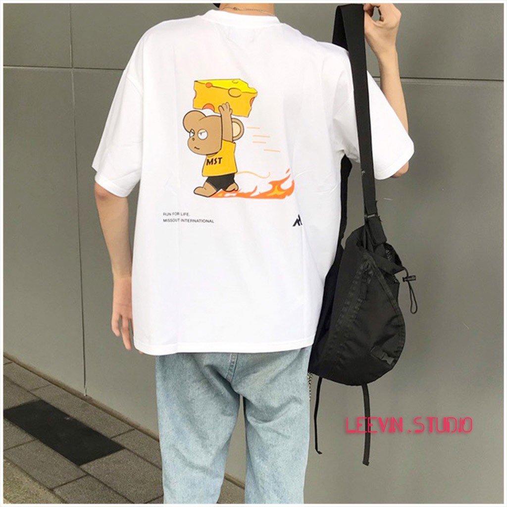 Áo thun Unisex MISSOUT CHUỘT Run For Life form rộng (Hình thật kèm Video) [TE-MI01] LEEVIN | BigBuy360 - bigbuy360.vn