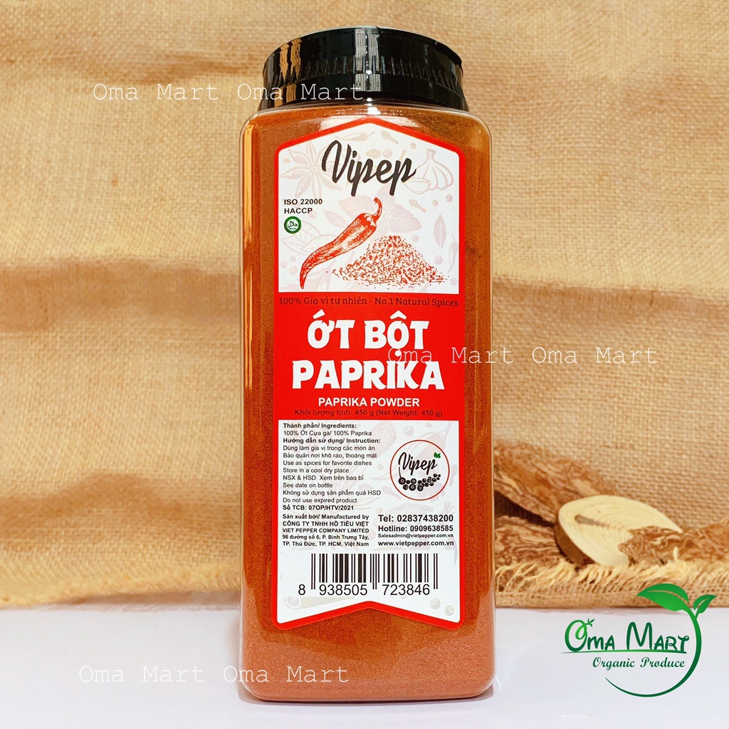 Bột ớt Paprika (ớt cựa gà) Vipep (100g và 450g)