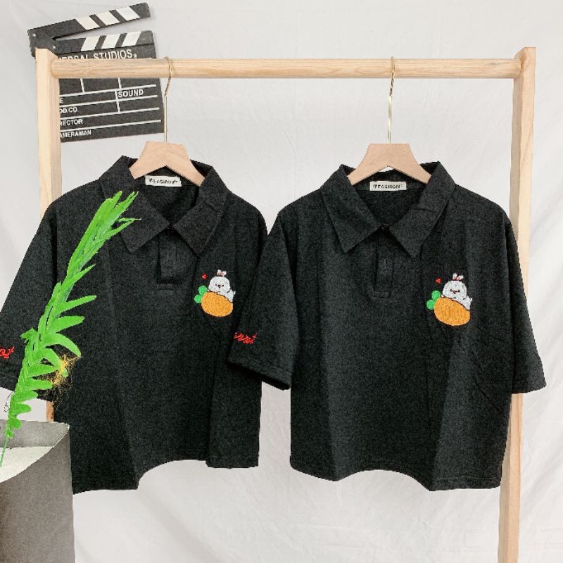 Áo Có Cổ thêu hình thỏ ( Croptop)