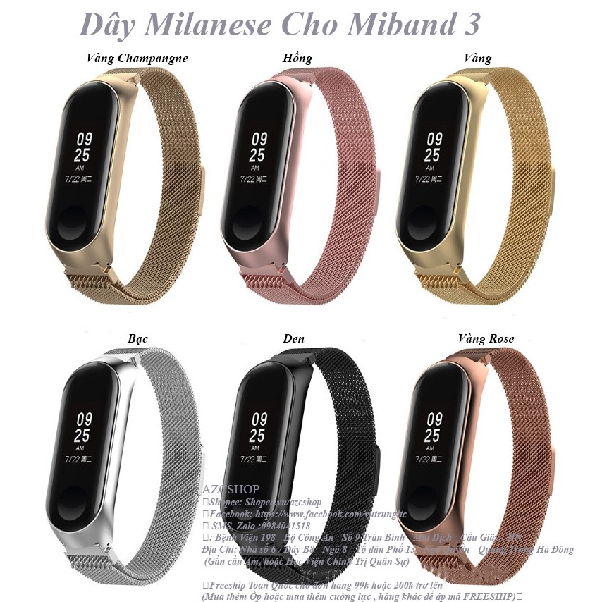 Dây Milanese Miband 5 Miband 4 Miband 3 - Dây Nam Châm Cho Miband