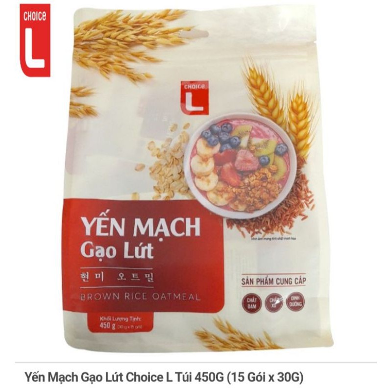 Yến Mạch Gạo Lứt Choice L túi 450g ( 15 gói× 30g )