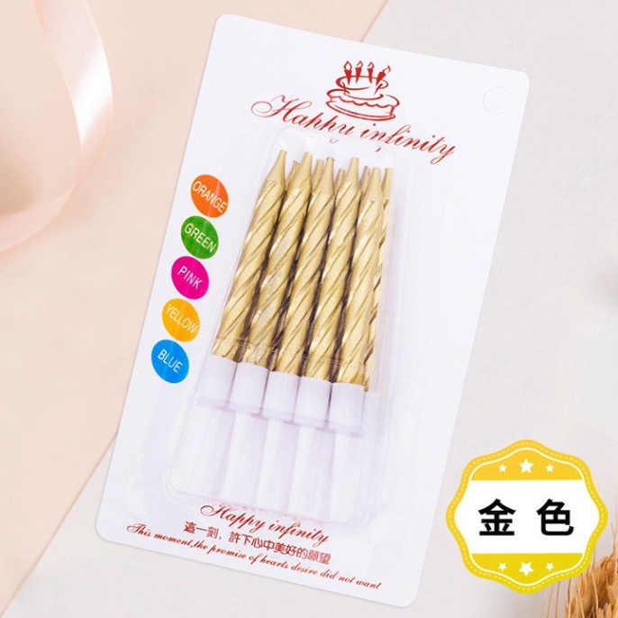 Nến nhũ sinh nhật  Nến xoắn nhũ kim tuyến - Đồ làm bánh