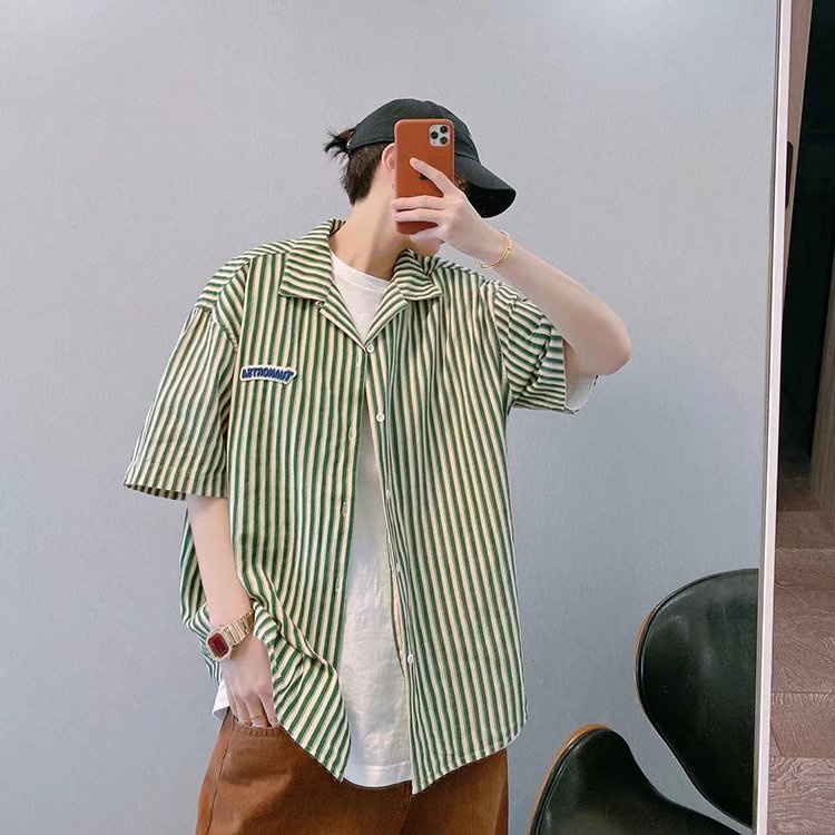 Áo Sơ Mi Nam Tay Ngắn Kẻ Sọc Thời Trang Hàn Quốc